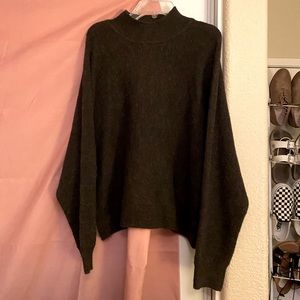 H&M Dark Brown Mock Turtle Neck Knit Sweater